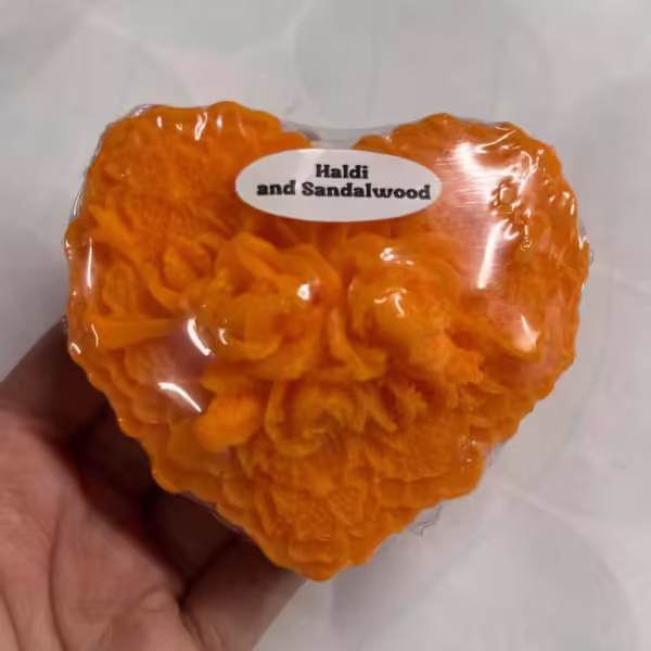 Haldi and Sandalwood flower Love Sign Soap